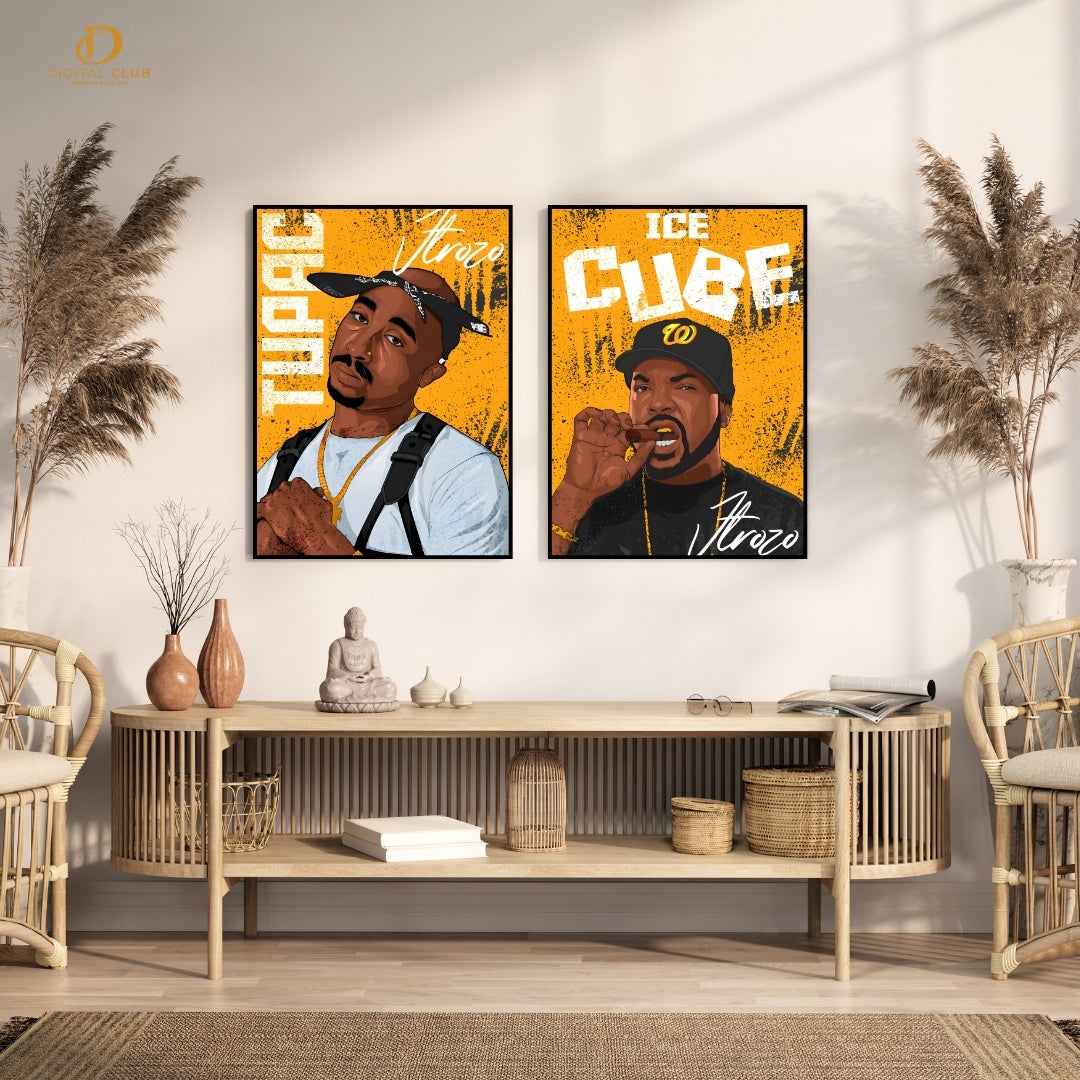 Tupac & Ice Cube - 2 Panel Wall Art