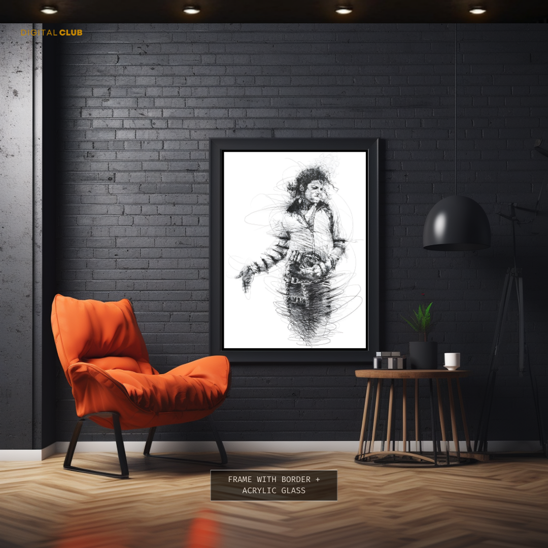 Michael Jackson - Sketch Artwork - Premium Wall Art