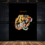Gucci Tiger on Black Premium Wall Art