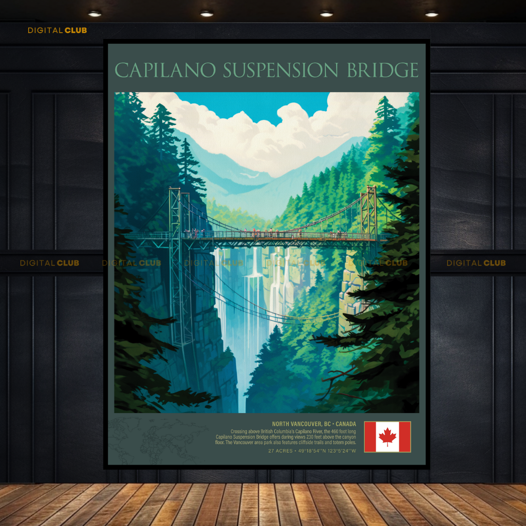 Capilano Suspension Bridge Canada Premium Wall Art