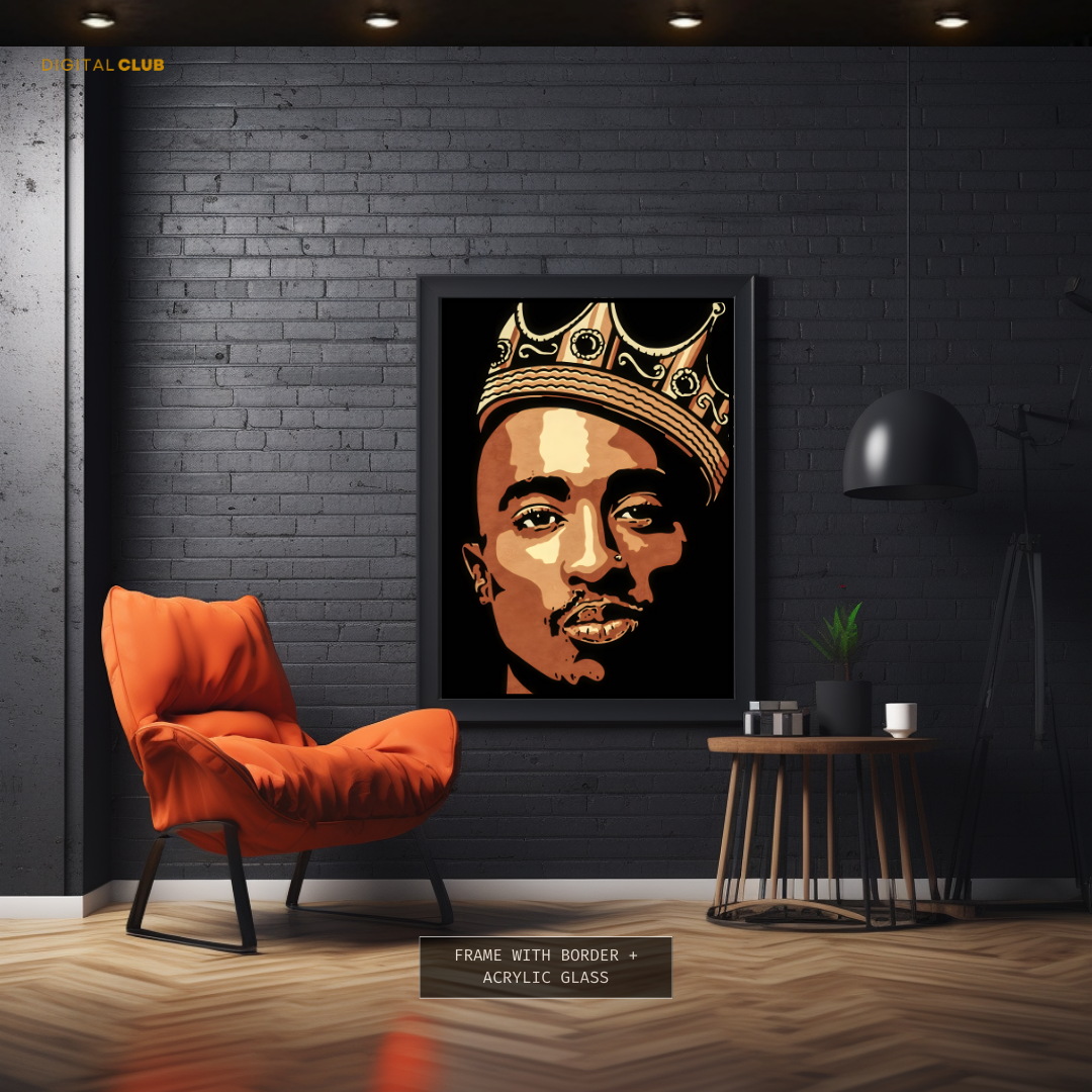 Tupac Rap King Premium Wall Art