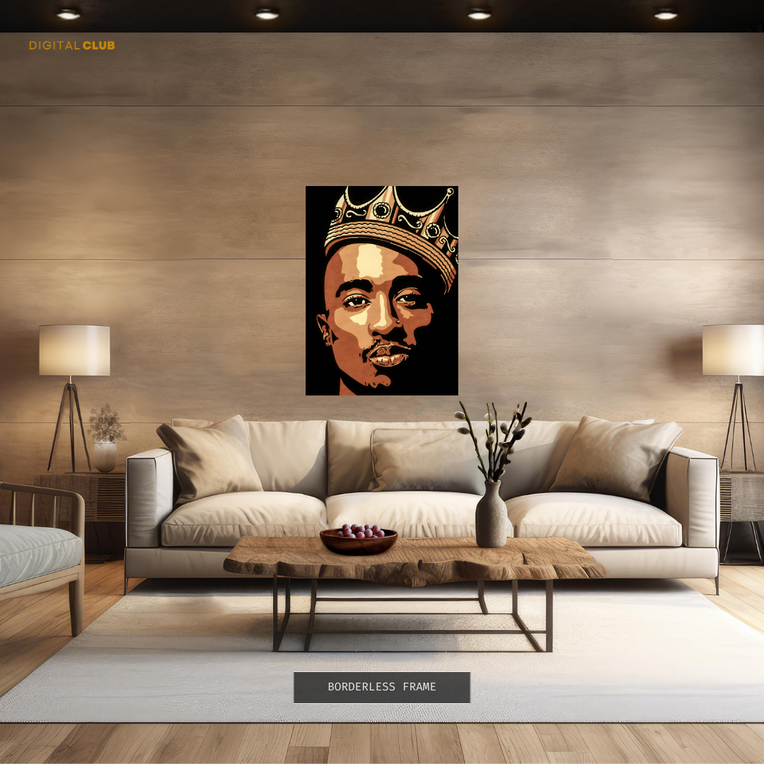 Tupac Rap King Premium Wall Art