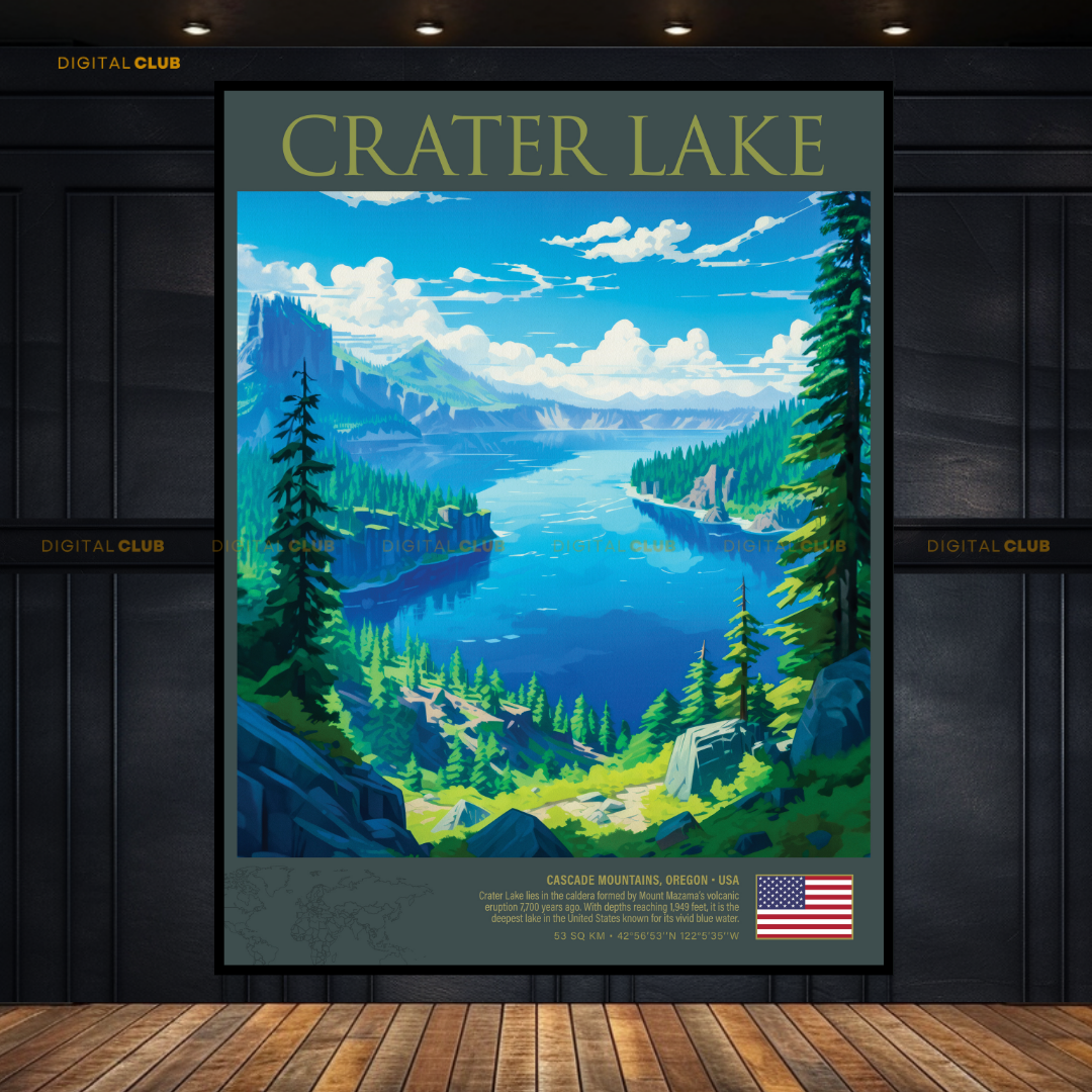 Crater Lake USA Premium Wall Art