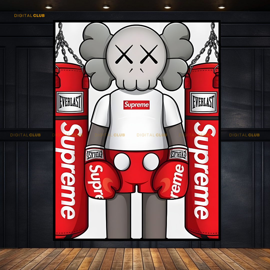 Kaws Supreme Figurine Artwork Premium Wall Art