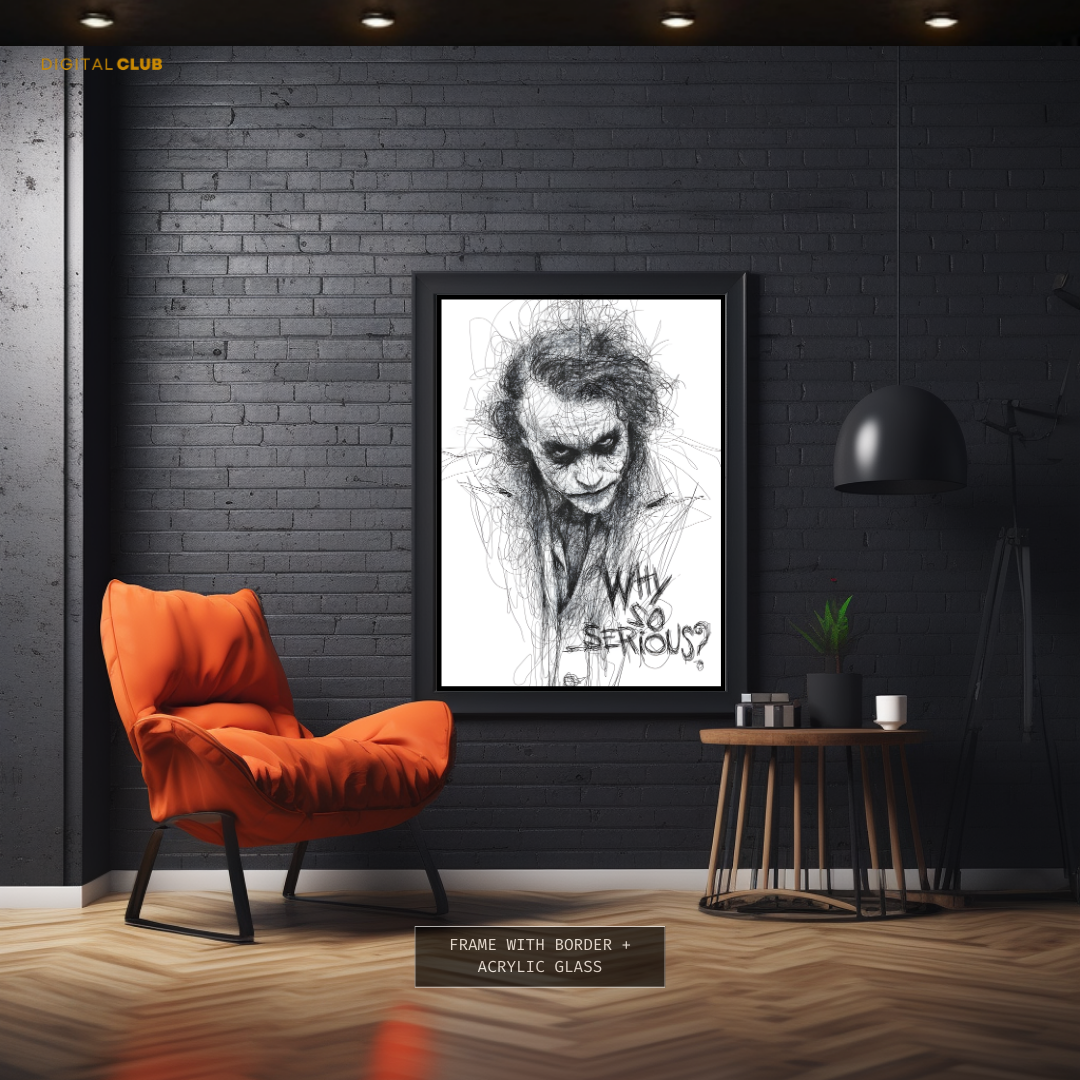 Joker Why So Serious - Sketch Artwork - Premium Wall Art