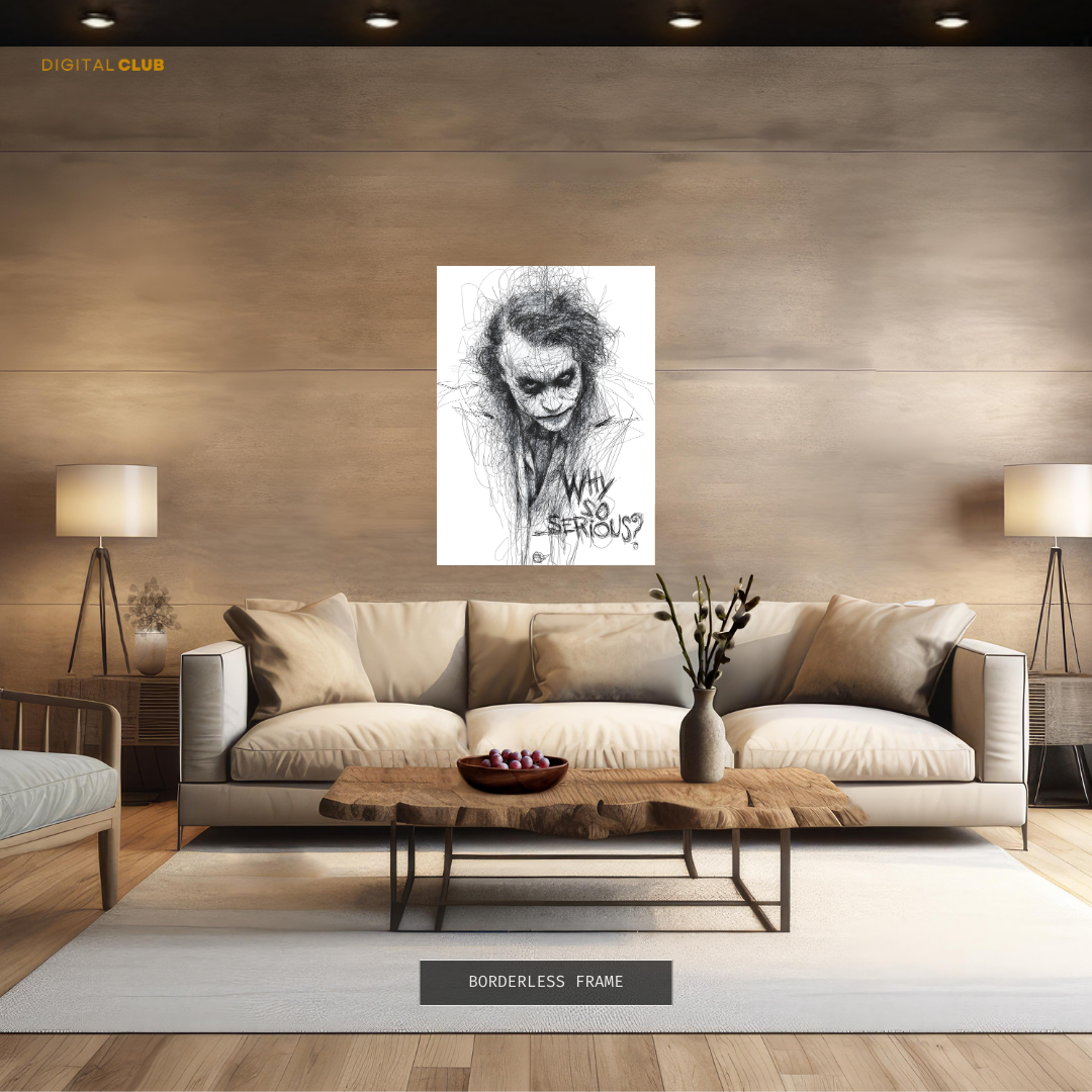 Joker Why So Serious - Sketch Artwork - Premium Wall Art