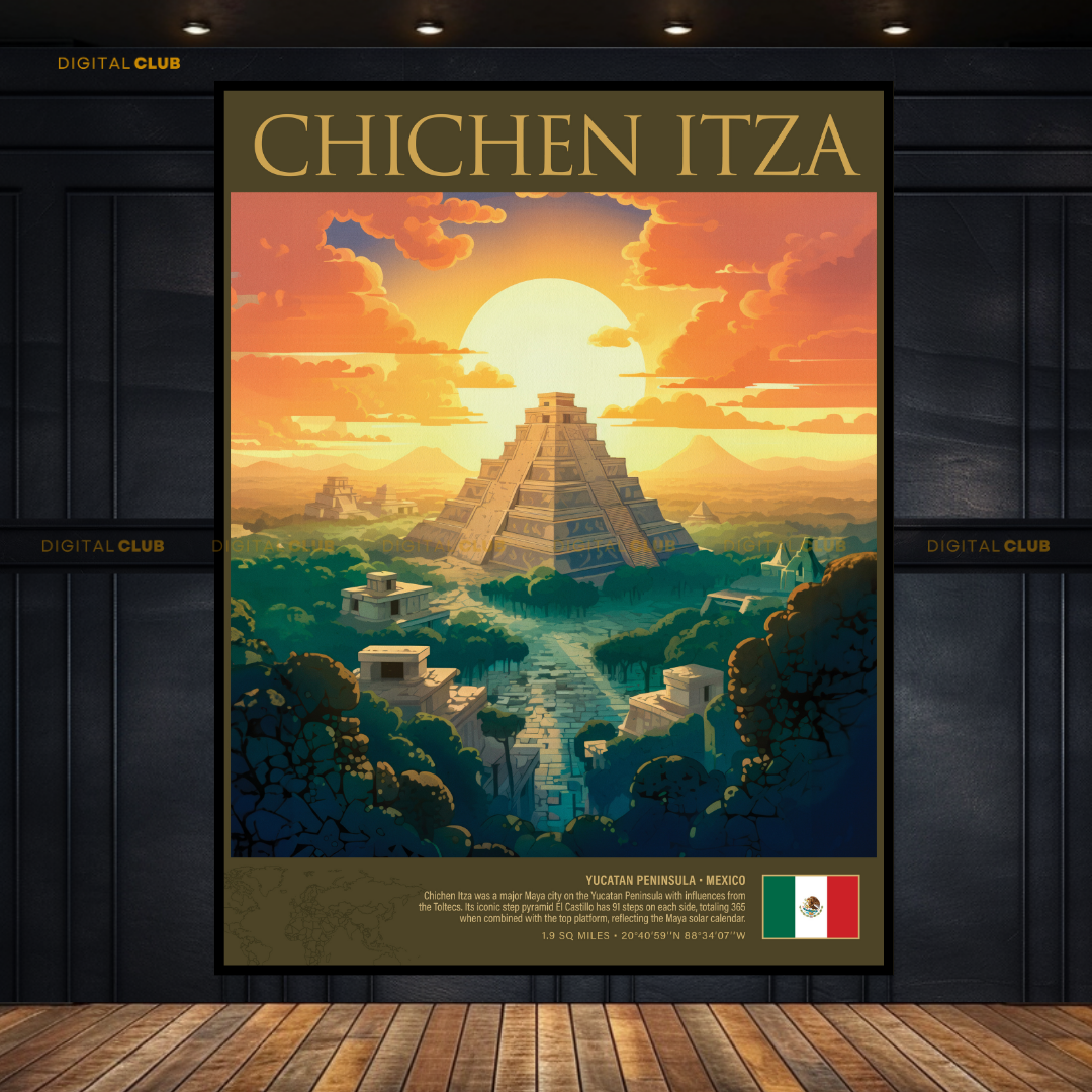 Chichen Itza Mexico Premium Wall Art