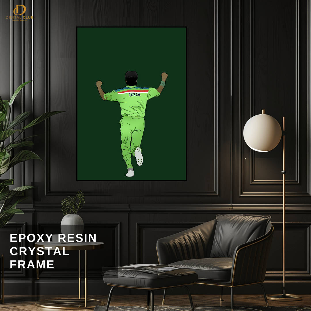 Wasim Akram - Cricket - Premium Wall Art