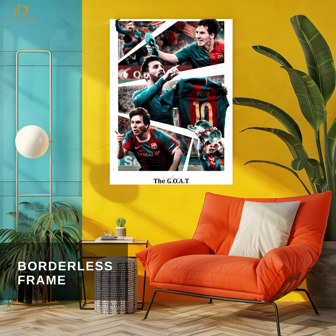 Lionel Messi GOAT - Football - Premium Wall Art