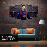 Lionel Messi - Football - 5 Panel Wall Art