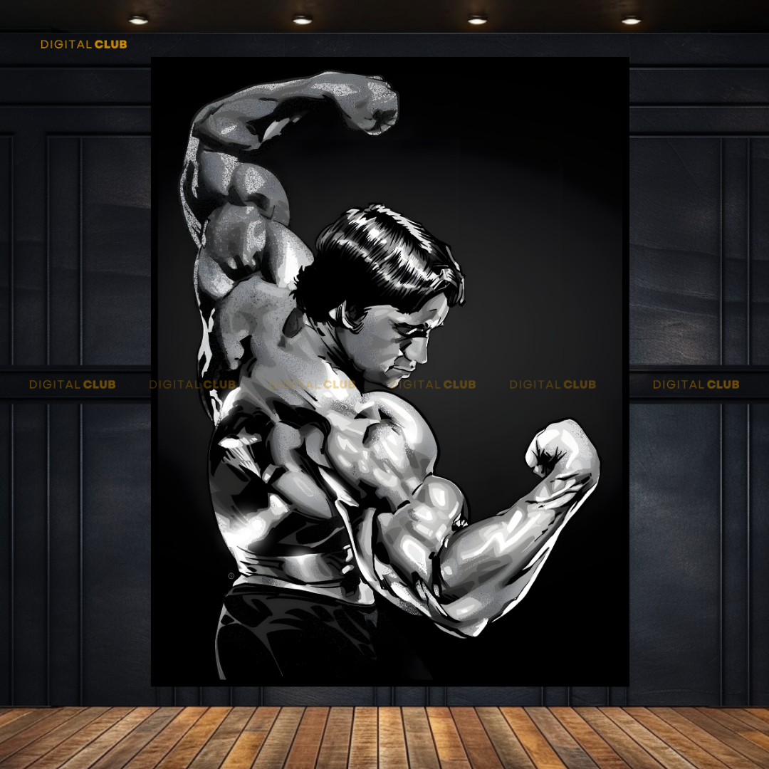 Arnold Body Builder Champ Artwork Premium Wall Art
