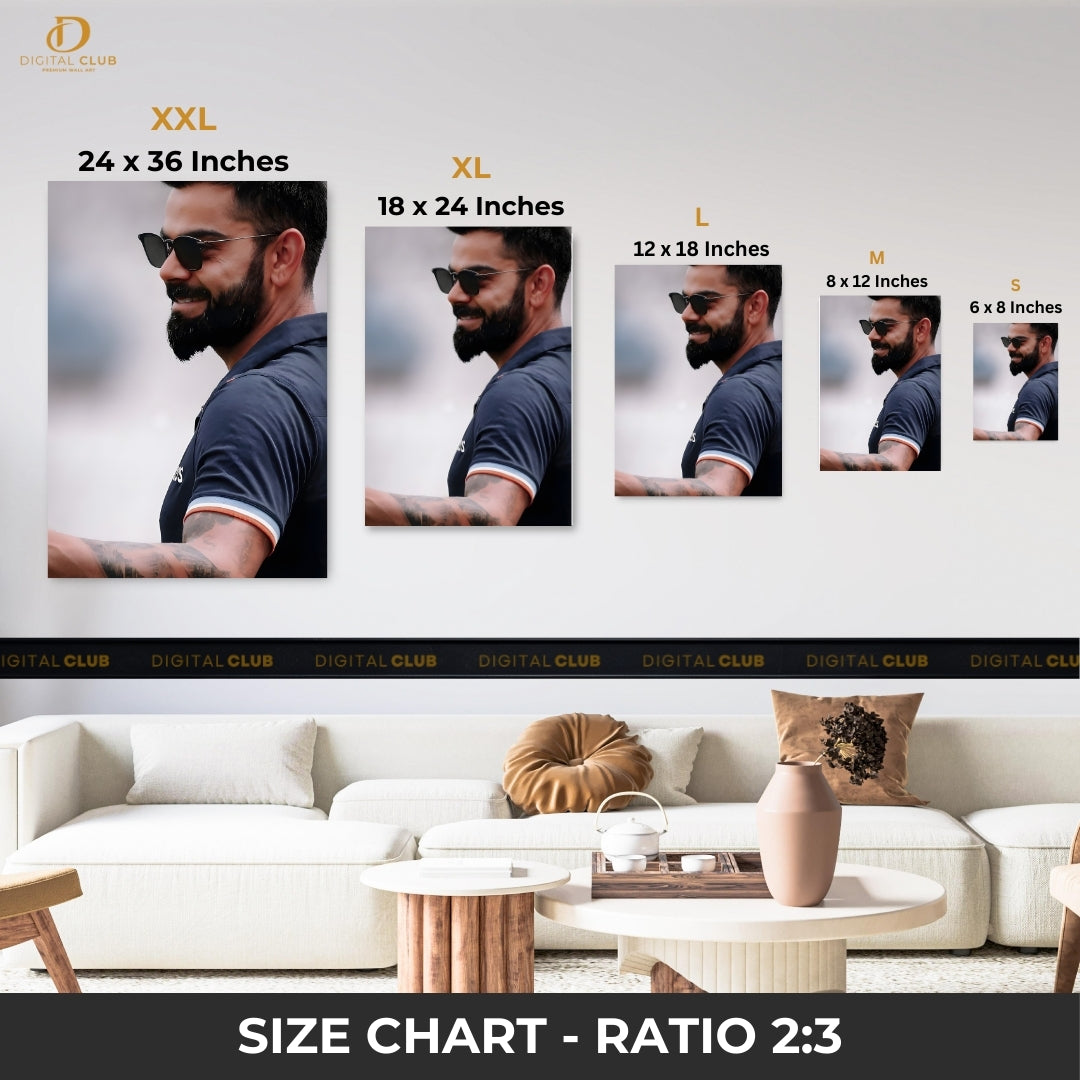 Virat Kohli 8 - Cricket - Premium Wall Art