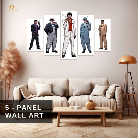 Scarface - Gangsters - 5 Panel Wall Art