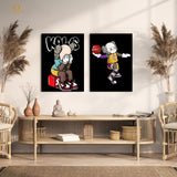 KAWS Figurine - 2 Panel Wall Art