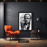 The Godfather Marlon Brando Sketch Premium Wall Art