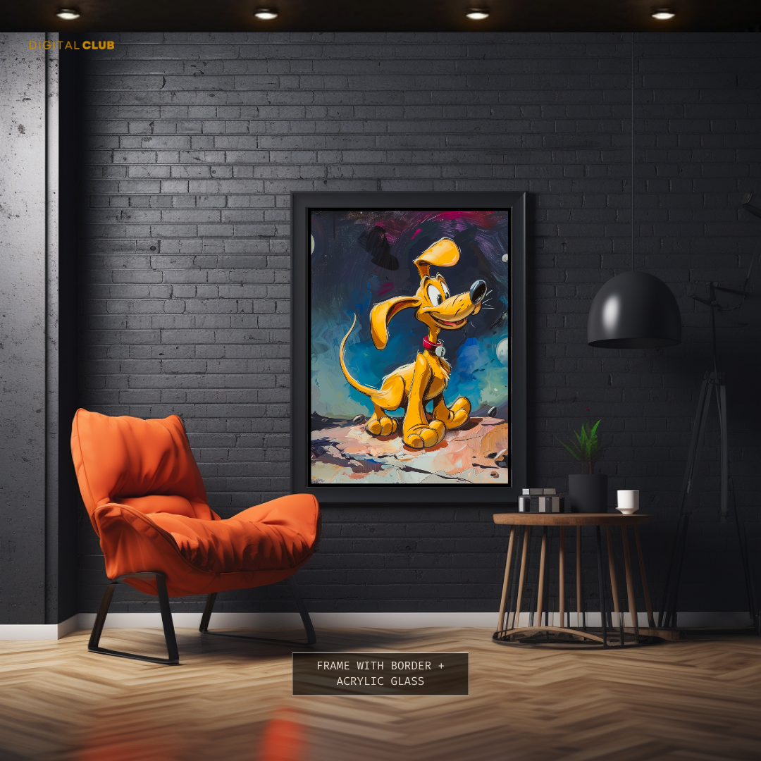 Pluto Disney Painting Premium Wall Art