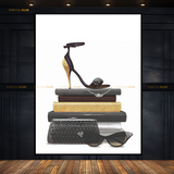 High Heel on Books Premium Wall Art