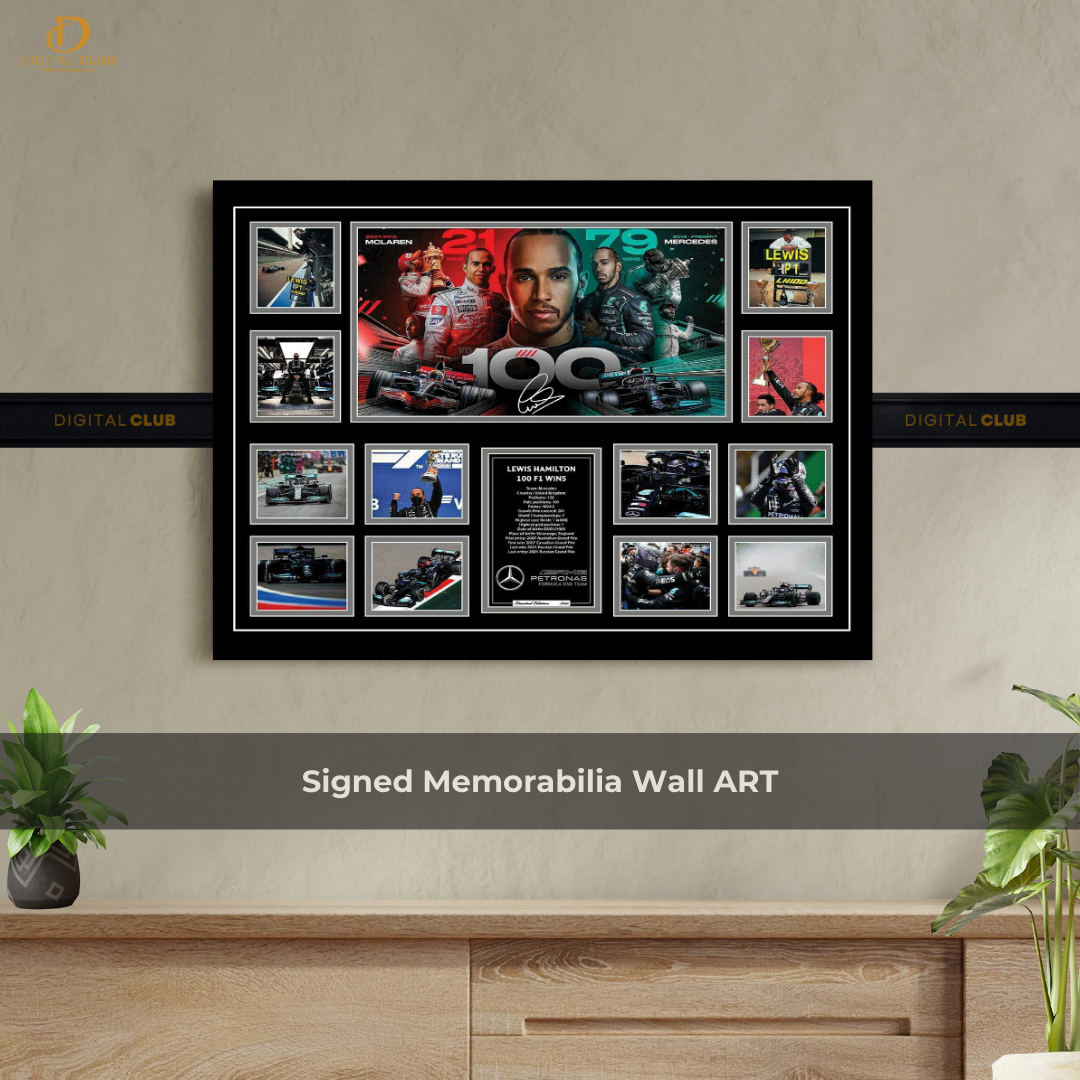 Lewis Hamilton 1 - Signed Memorabilia - Wall Art