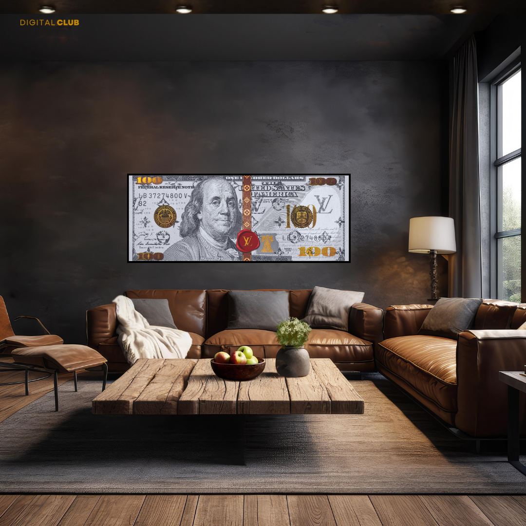 Dollar Bill x LV - Ultra-Wide Wall Art