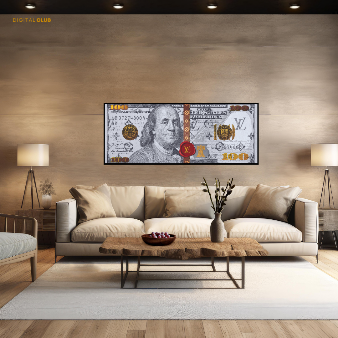 Dollar Bill x LV - Ultra-Wide Wall Art