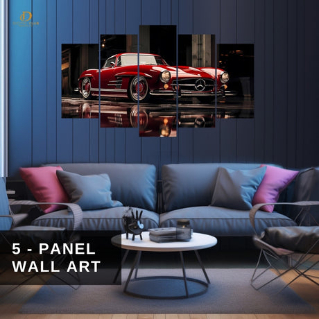 Vintage - Mercedes - 5 Panel Wall Art