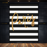 Paris Black & White Stripes Premium Wall Art