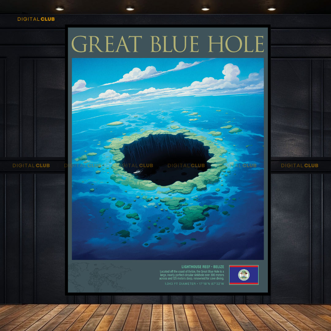 Great Blue Hole Belize Premium Wall Art