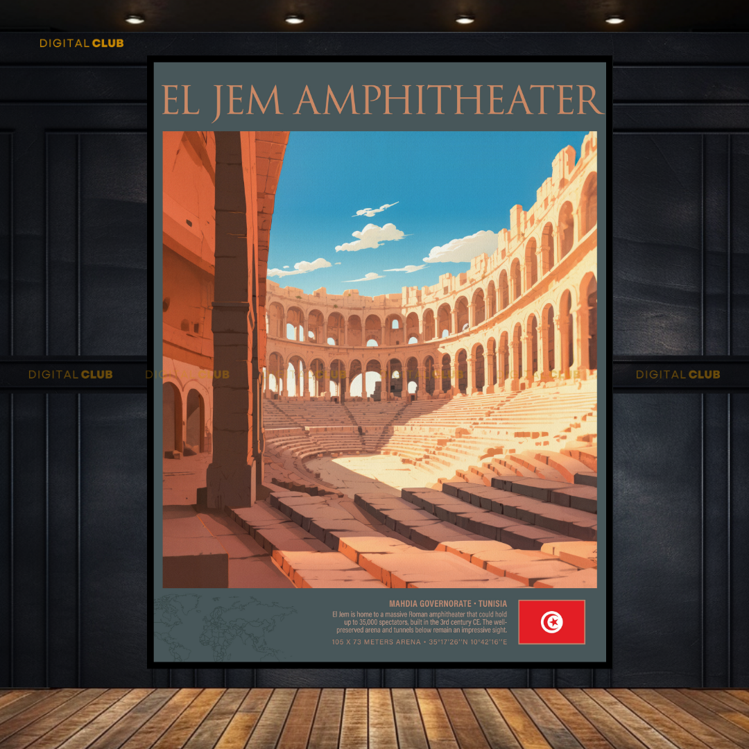 El Jem Amphitheater Tunisia Premium Wall Art