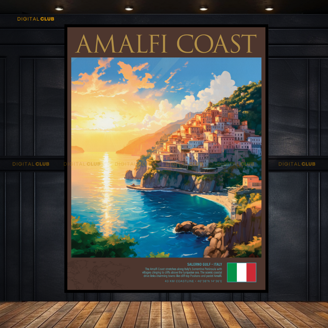 Amalfi Coast Italy Premium Wall Art