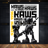 Kaws Figurine with Guns Premium Wall Art